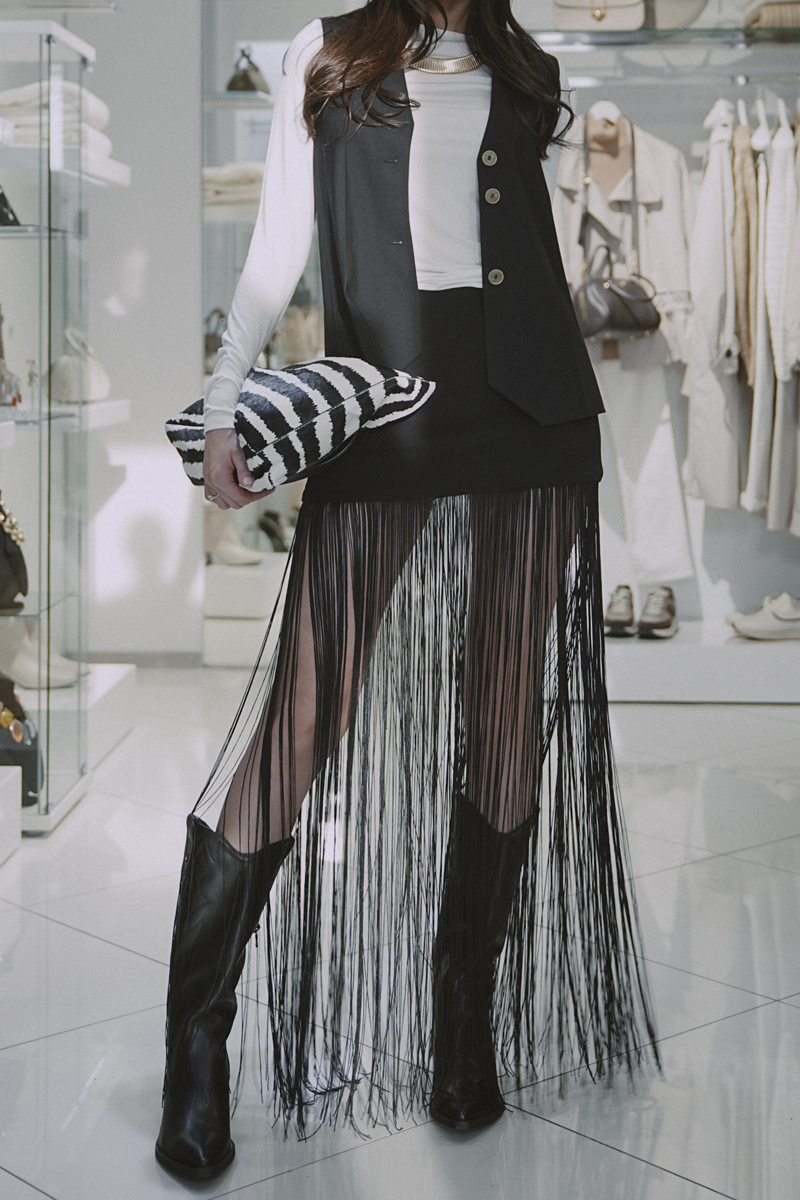 Юбка с бахромой